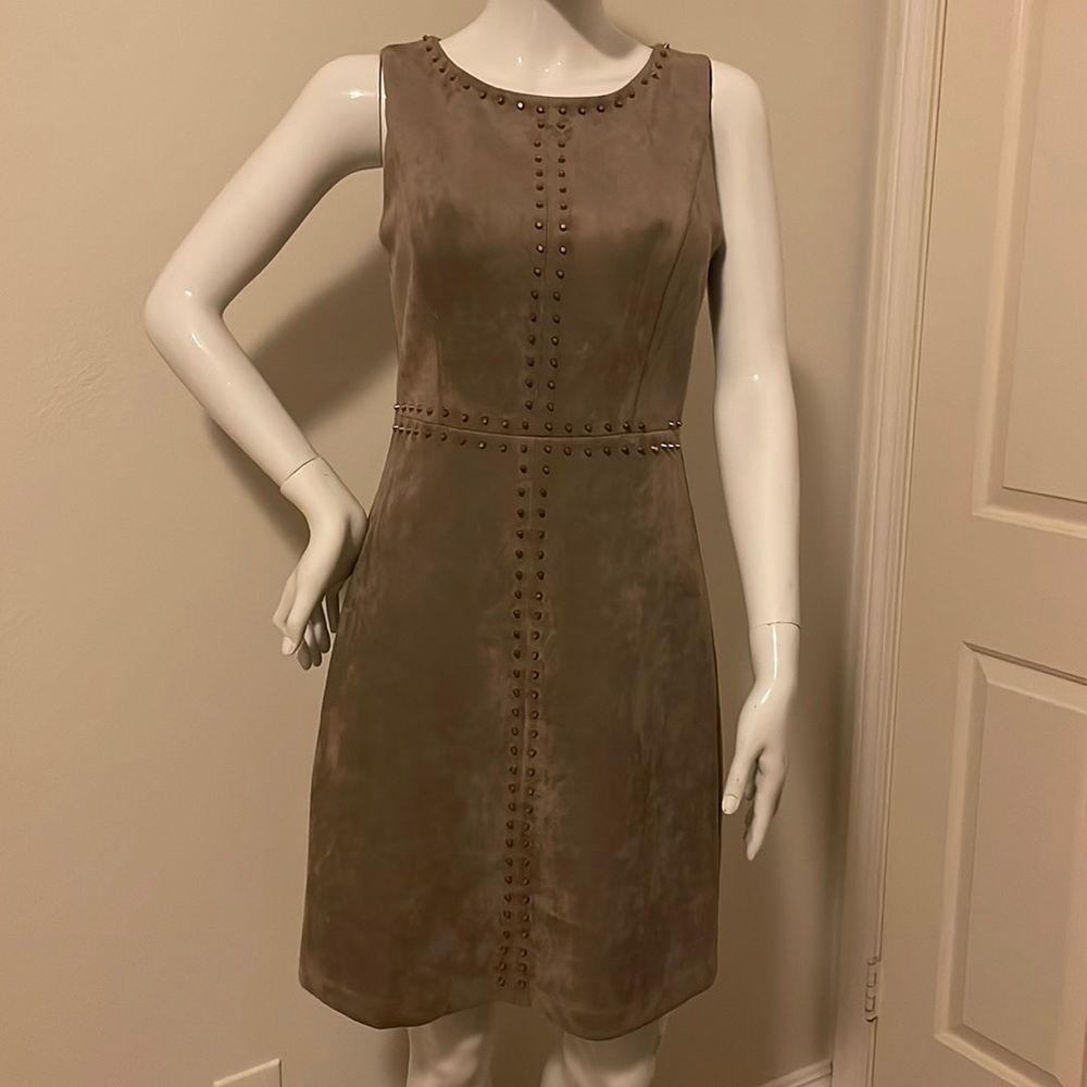 Faux suede sleeveless dress